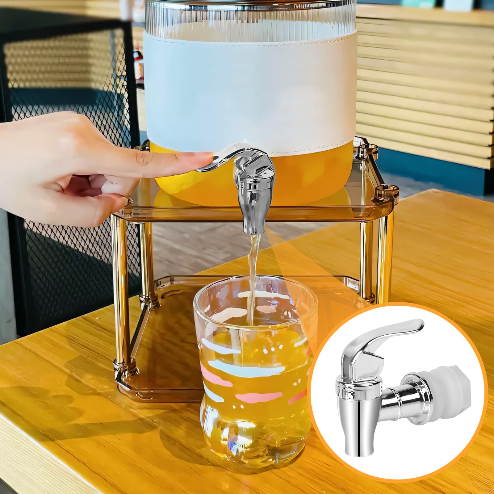 Lot de 2 robinets de rechange en acier inoxydable pour distributeur d'eau froide et chaude