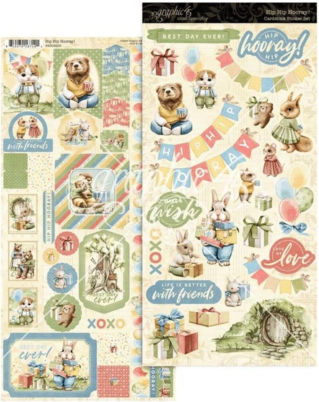 Graphic 45- Cardstock Sticker Set- Hip Hip Hooray!