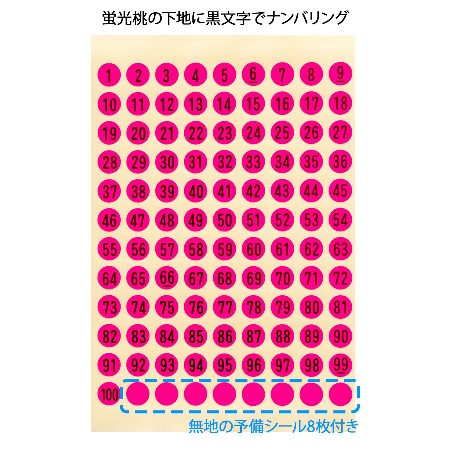 Amazon.co.jp: オキナ シール 番号シール 丸 蛍光ピンク FLT14 108片×4