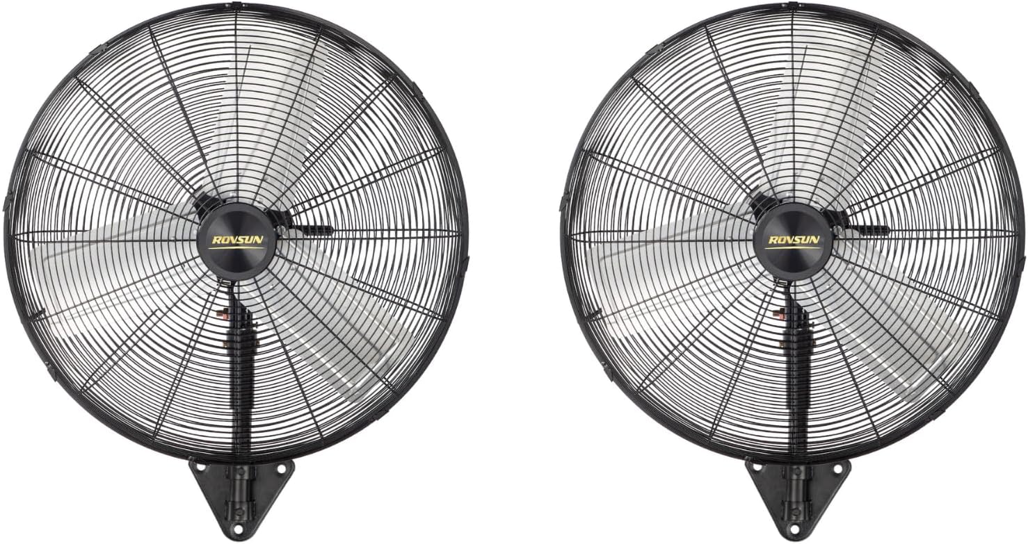 ROVSUN 18" Wall Mounted Fan, Max 4600 CFM High Velocity Industrial Wall Fan with Easy Controller, 70° Angle Oscillating, Heavy Duty, for Garage, Warehouse, Workshop, Gym, UL Listed