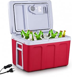 Arebos 40 Liter Kühlbox | zum Kühlen & Warmhalten | Mini Kühlschrank | Mobil Kühlschrank mit ECO Modus | 12/230 V für Auto & Steckdose | elektrische Kühlbox | Kühltasche | Isoliertasche