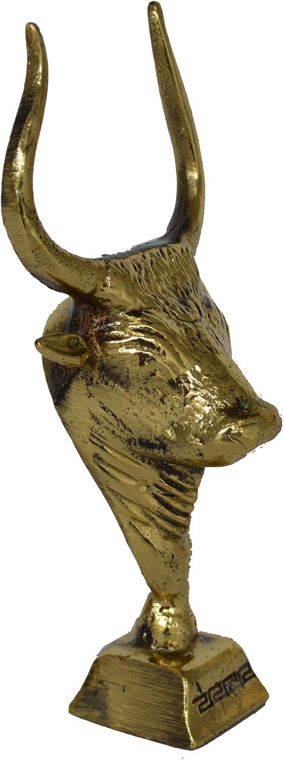 Estia Creations Minoan Bull Bronze Small Head - Minoan Art - Rhyton - Knossos - Ancient Replica