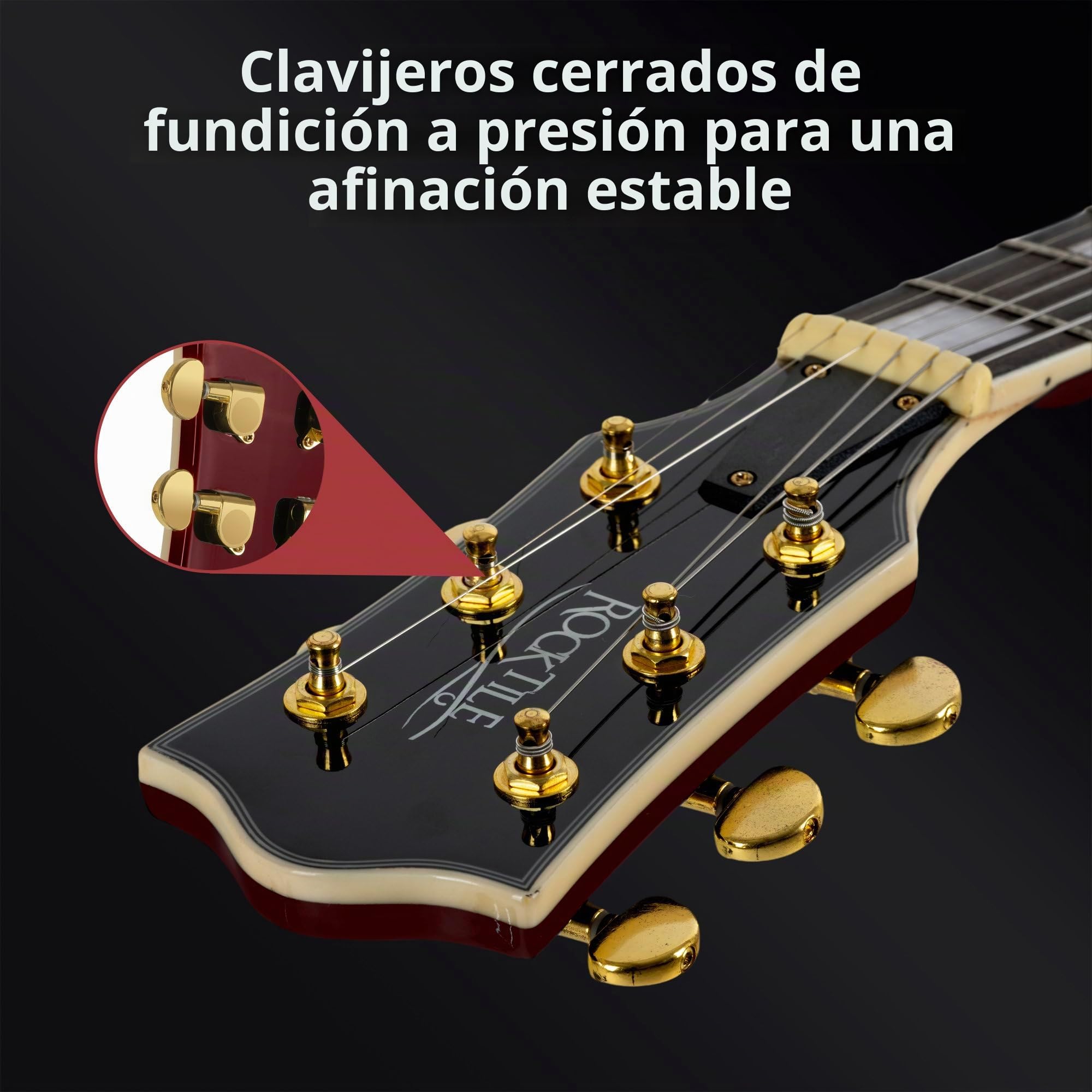 Rocktile Pro L-200OHB Guitarra Eléctrica - Cuerpo: Caoba - 2 Humbucker Pickups - Mástil de arce encolado - Diapasón de palisandro - Puente Tune-O-matic y Stop Bar Tailpiece - Orange Honey Burst
