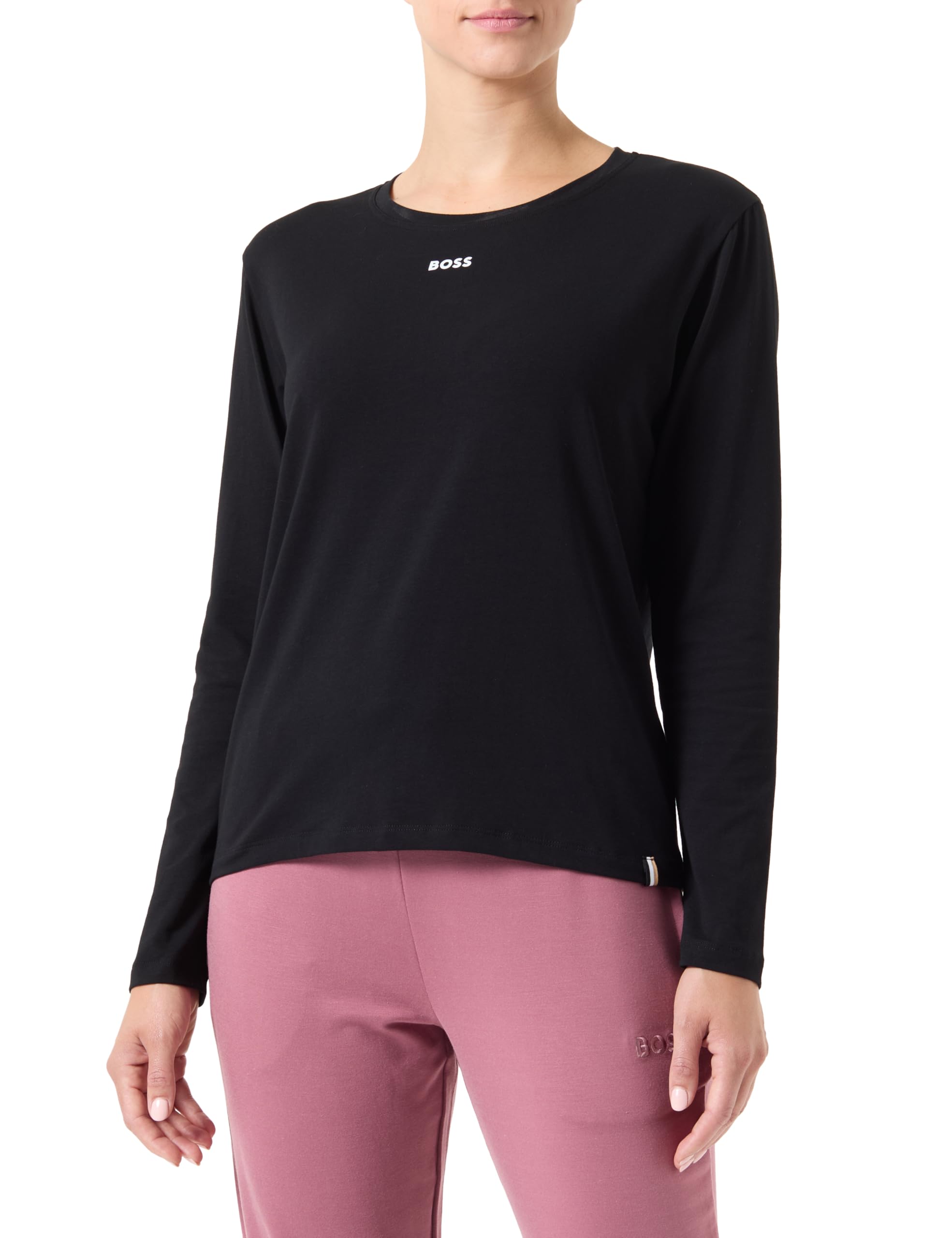 BOSS Ci_ls-Shirt piżama damska z długim rękawem, czarny1, S