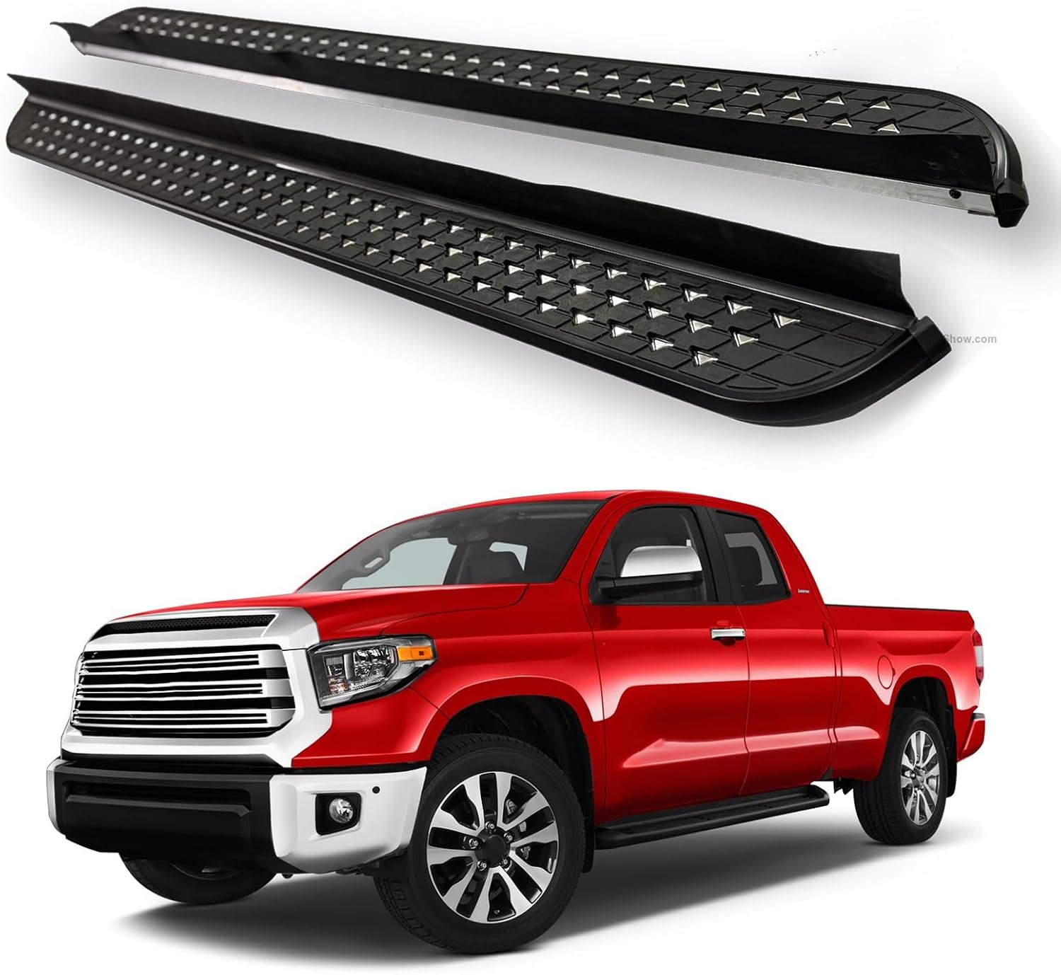 2Pcs Running Boards Side Steps Pedal Nerf Bars Fits for Toyota Tundra 2010-2021 Black Nerf Bar