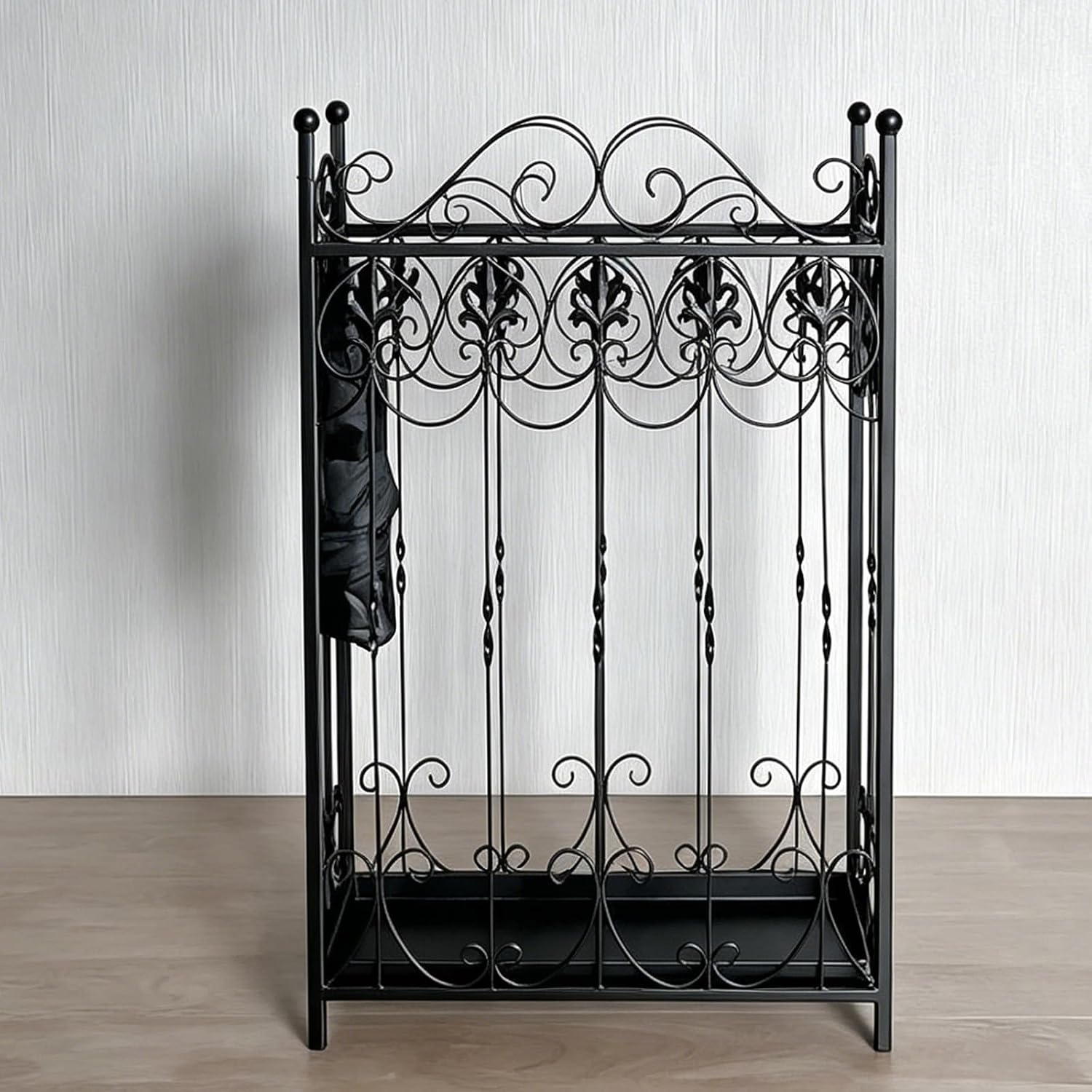 Large-Capacity Open Metal Umbrella Stand with Removable Drip Tray, Vintage Freestanding Umbrella Holder for Entryway, Home & Office