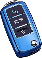Vista 4 de Funda para llavero VW Volkswagen, funda de protección completa de TPU suave premium para VW Jetta Golf Polo MK6 Passat Tiguan Beetle (plateado)