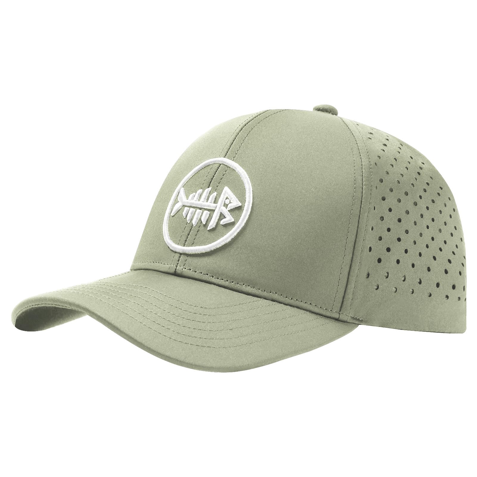 BASSDASH UPF 50+ Quick Dry Baseball Cap Water Resistant Laser Cut Mesh Snapback Hat for Men Women Fishing Hiking FH14