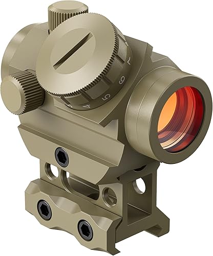Vista 10 de MidTen Mira de punto rojo de 2MOA 1x25mm, mira réflex impermeable y a prueba de golpes y niebla, alcance de punto rojo con montaje elevado de 1 Negro