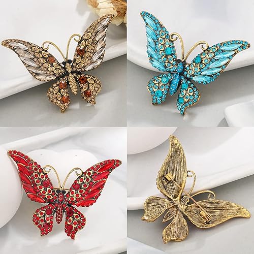 Miniatura 3 de Juego de 6 broches de solapa con diseño de libélula, mariposa y abeja, para decoración diaria