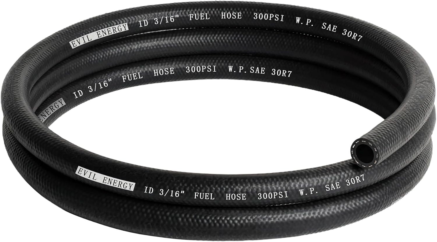 EVIL ENERGY 3/16" Fuel Hose Line Push Lock SAE 30R7 NBR 25FT 300PSI Bundle With 4AN Fuel Line Mounting Clamp Aluminum Black 10PCS