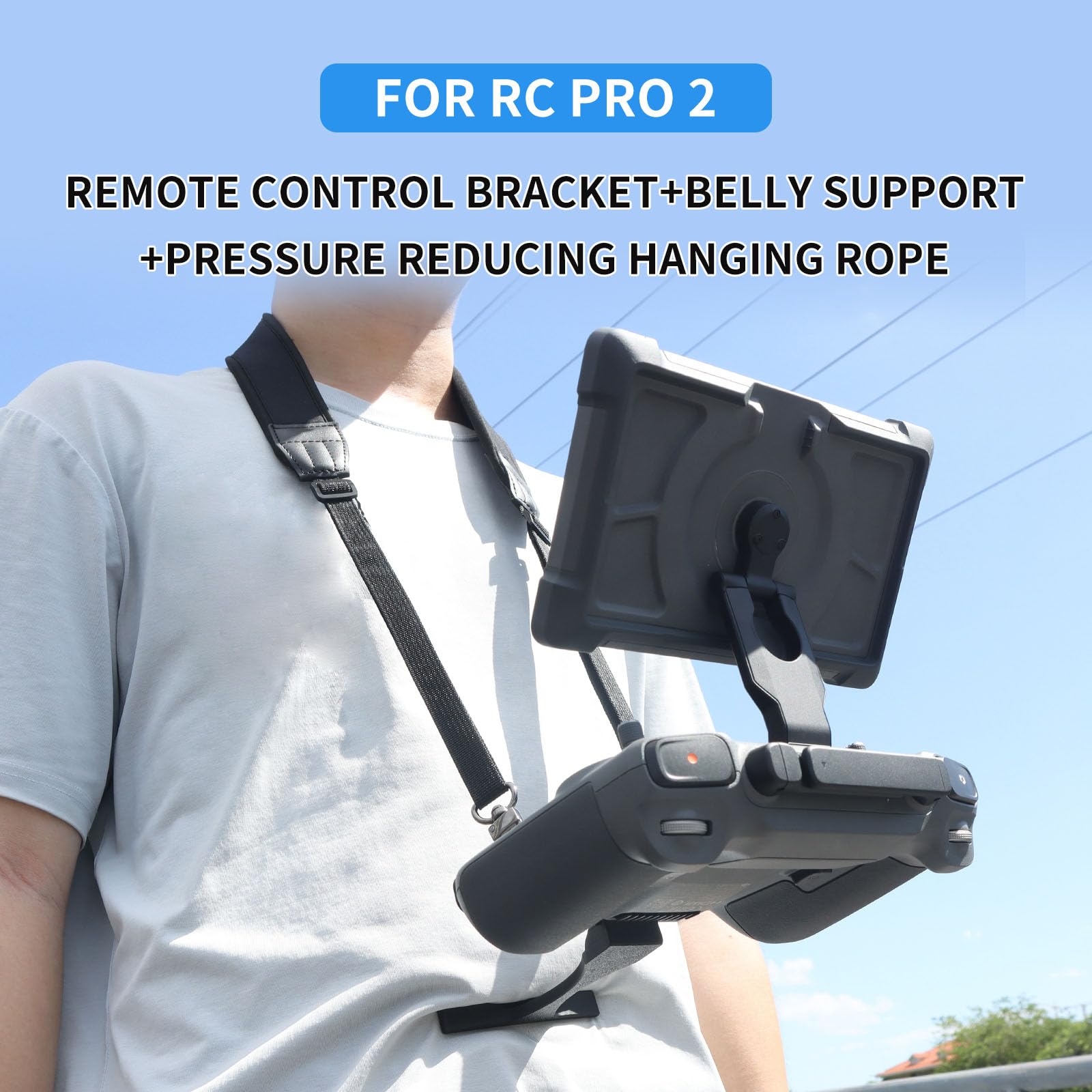 YUULNMOP Lanyard Neck Shoulder Strap Compatible for DJI RC Pro 2,Ergonomic Waist Support Crossbar & Comfortable Adjustable Relief Neck Strap for Mavic 4 Pro Remote Controller,Hands-Free Shooting - Image 2