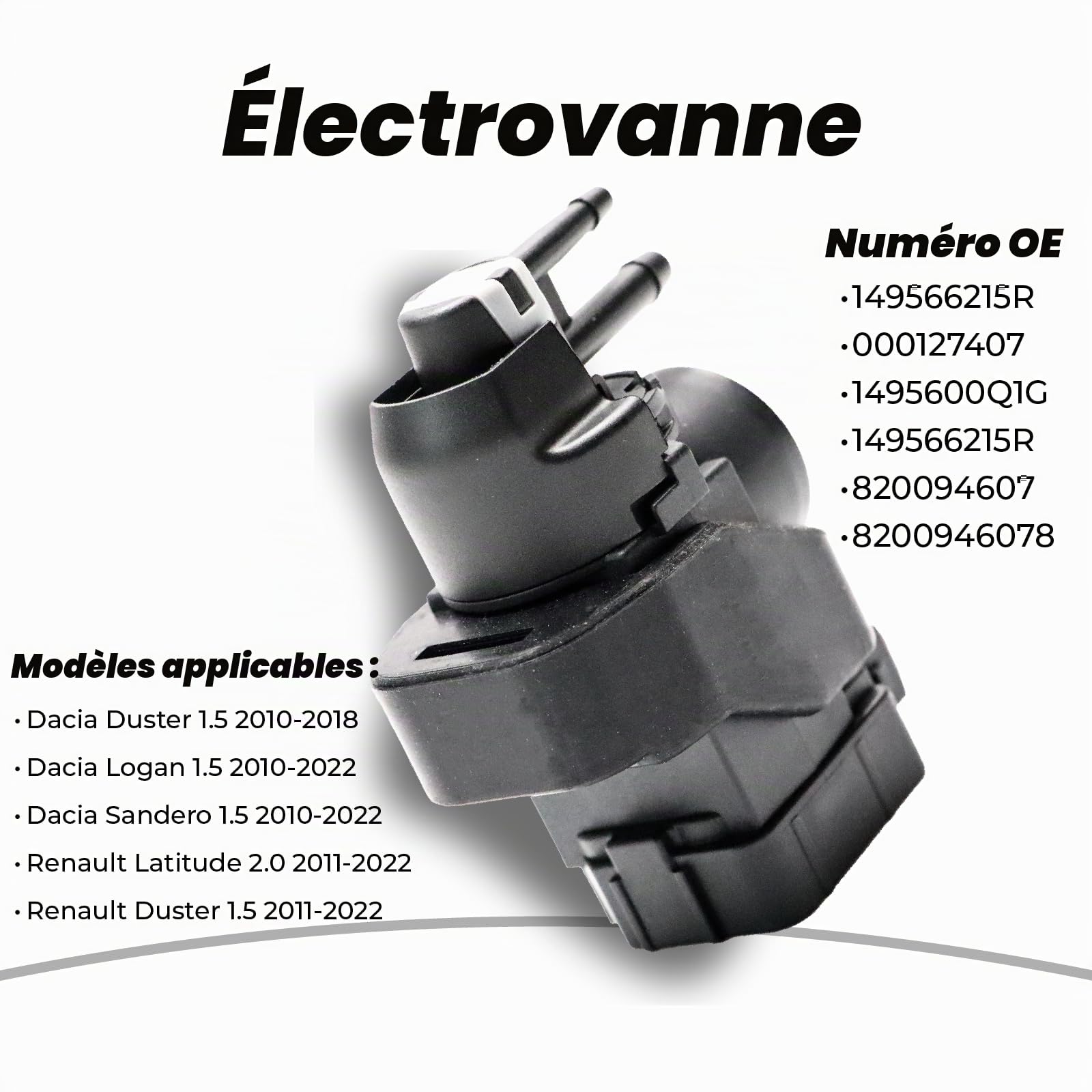Électrovanne Pour Duster Logan Sandero Twingo Scenic Megane MK3 MK2 Kangoo Fluence Espace MK4 Clio MK3 NV400 149566215R 000127407 1495600Q1G 149566215R