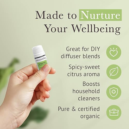 Miniatura 5 de Pranarom Aceite esencial de bergamota orgánico certificado por USDA (0.2 onzas líquidas), 100% puro de grado terapéutico sin diluir de Italia para
