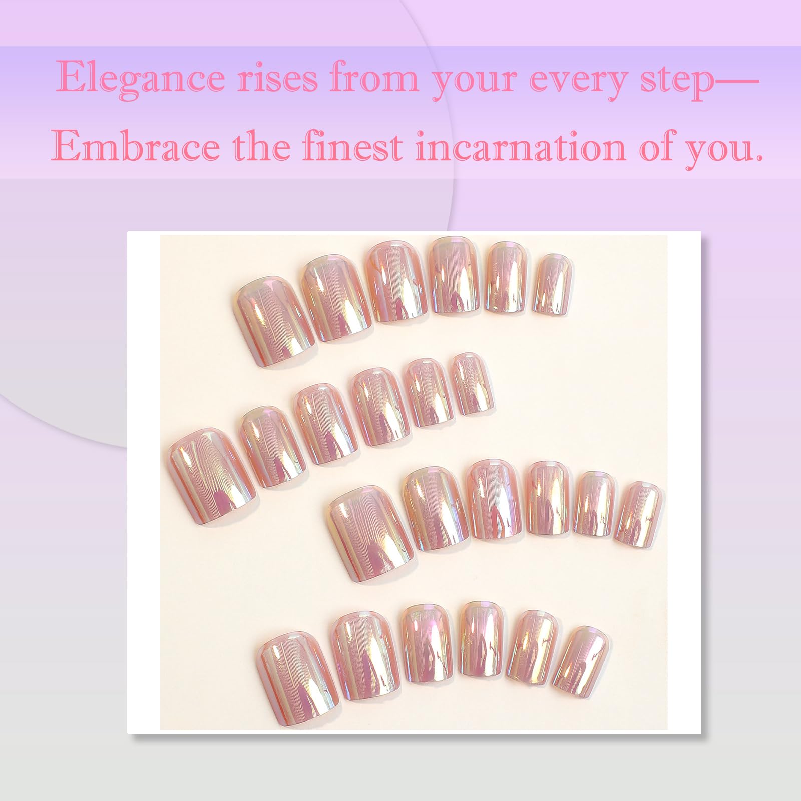 24Pcs Oval Nail Tips in Nude Pink - Image 4