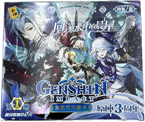 Genshin Impact - Paquete de refuerzo de juego de cartas coleccionables, paquetes de refuerzo TCG (NO3)