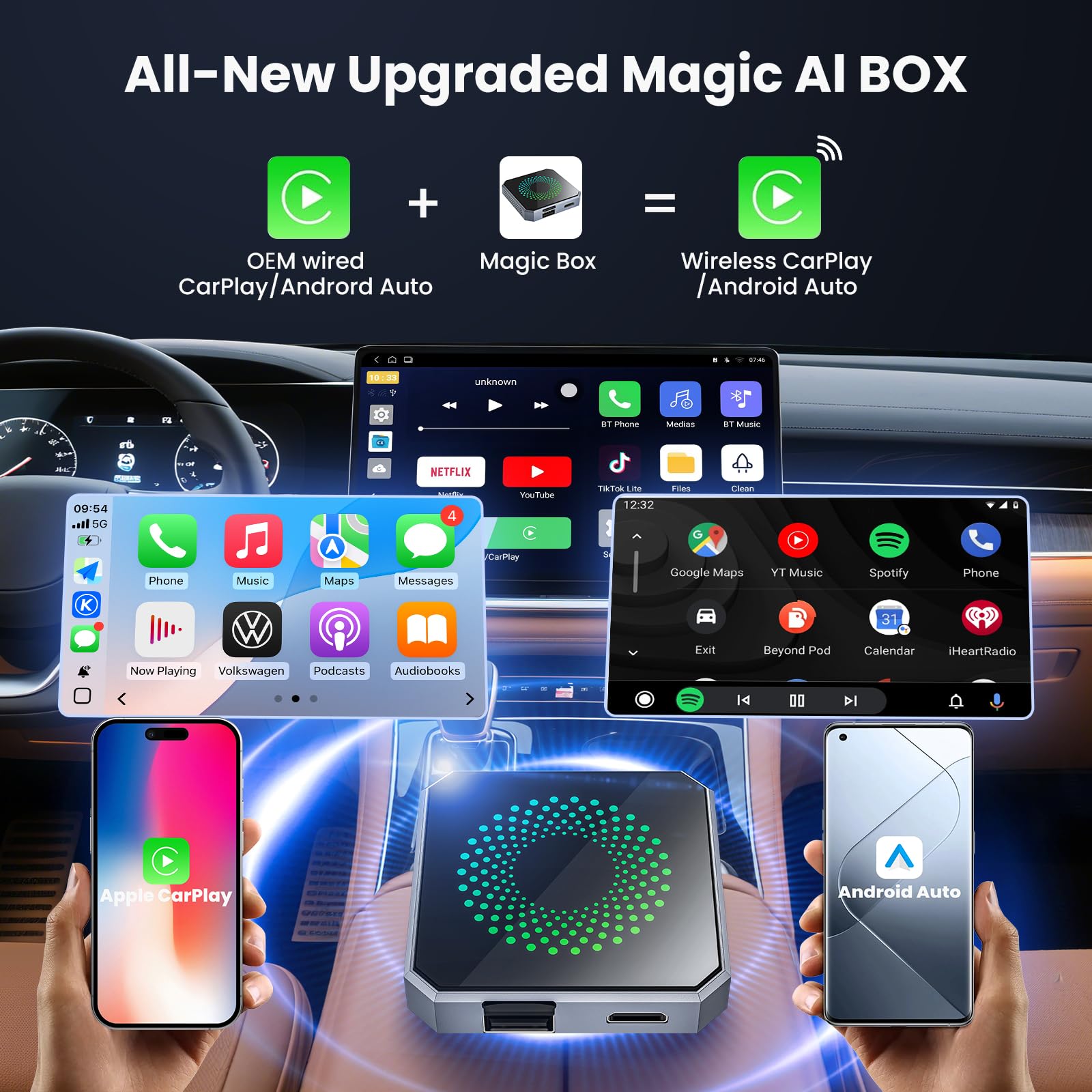 Amazon.com: 5-in-1 Wireless CarPlay & Android Auto Adapter with