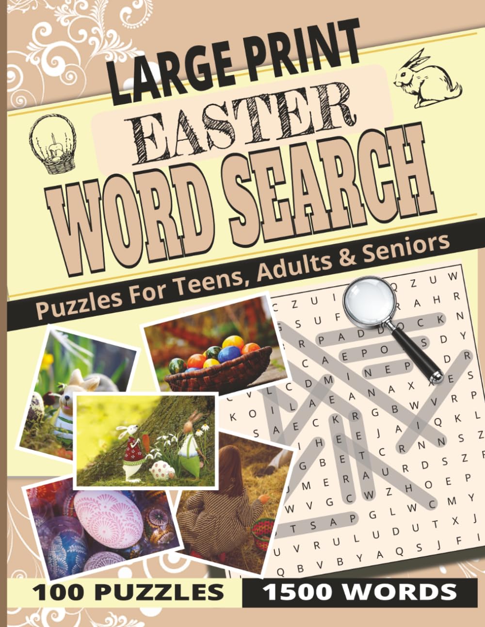 EASTER WORD SEARCH PUZZLE BOOK: LARGE PRINT Word Search about EASTER, SPRING, HOLIDAYS and more [8.5x11|100 puzzles|1500 words]-Perfect for Passtime, ... Seniors, Holidays and other Occassions.
