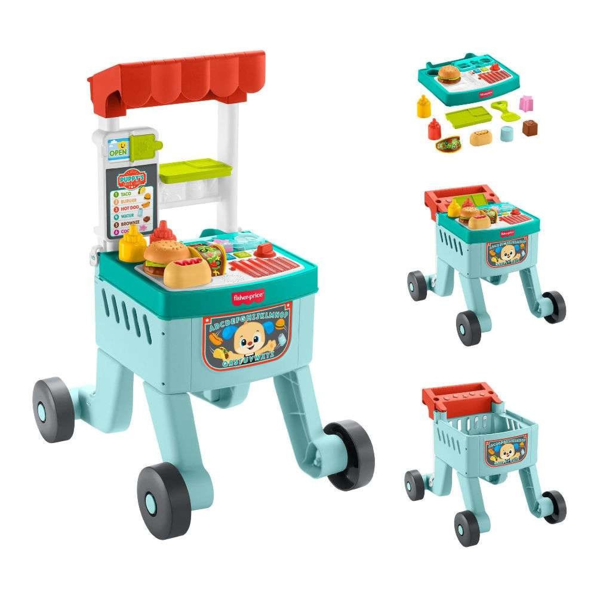 Fisher-Price 4'ü 1 Arada Alışveriş Sepeti Yürüteç bebek oyuncağı, JLM95
