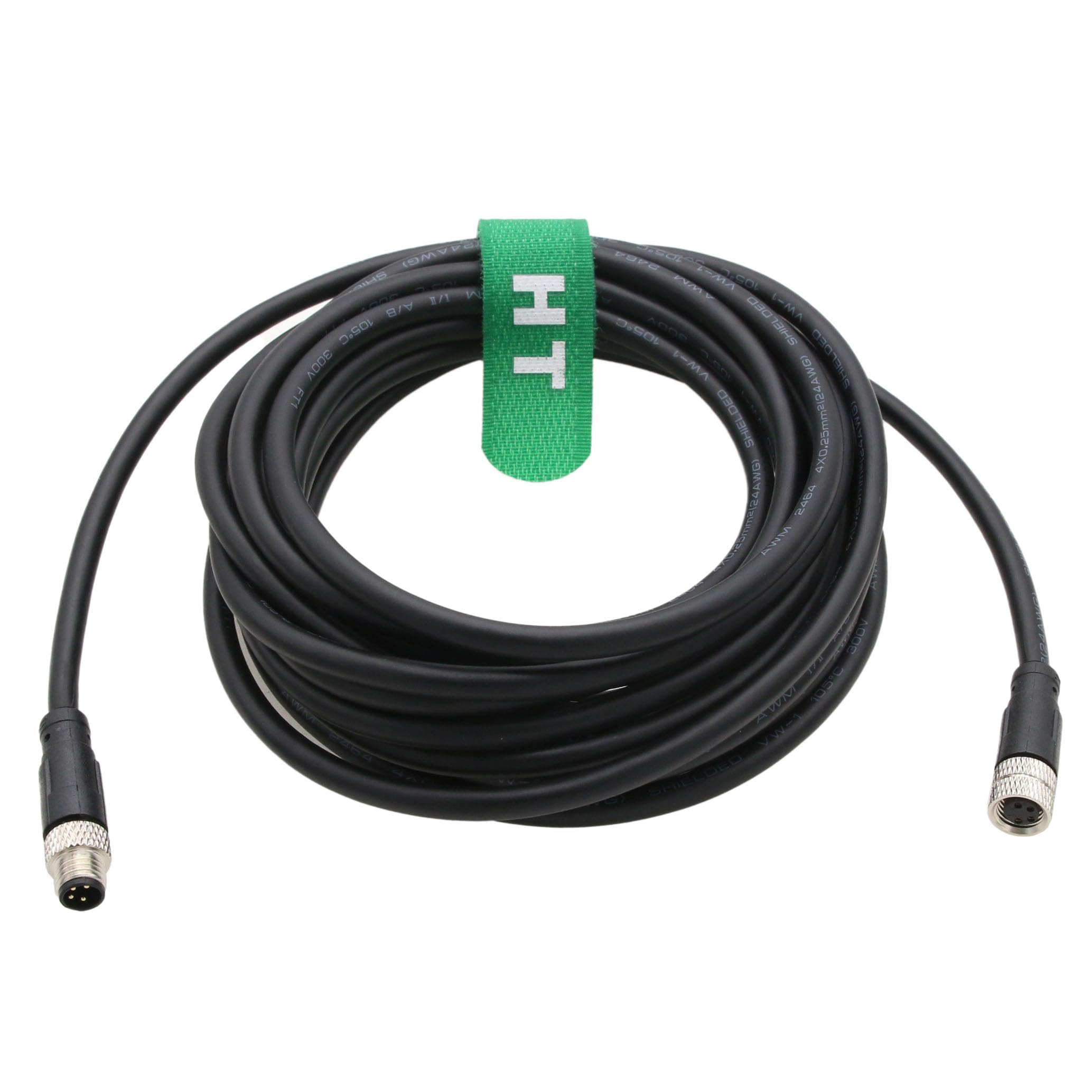 M8 4 Pin Male Female Actuator Sensor Extension Power Cable for Minn Kota Motor, Keyence Omron Phoenix Automation Switch Shielded A-Code 5m