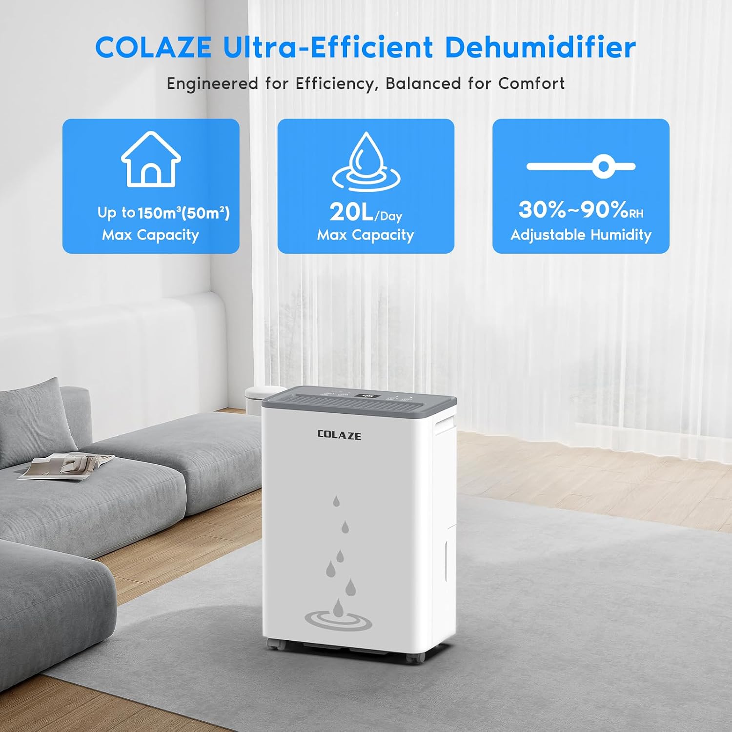 Colaze COLAZE PD12R-03AE 20L/Day Dehumidifier Instruction Manual