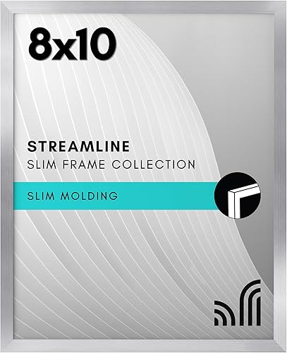 Vista 141 de Americanflat - Portarretratos de 7x10 pulgadas con borde delgado y vidrio inastillable, colección Streamline, marco para exhibir en pared y mesa