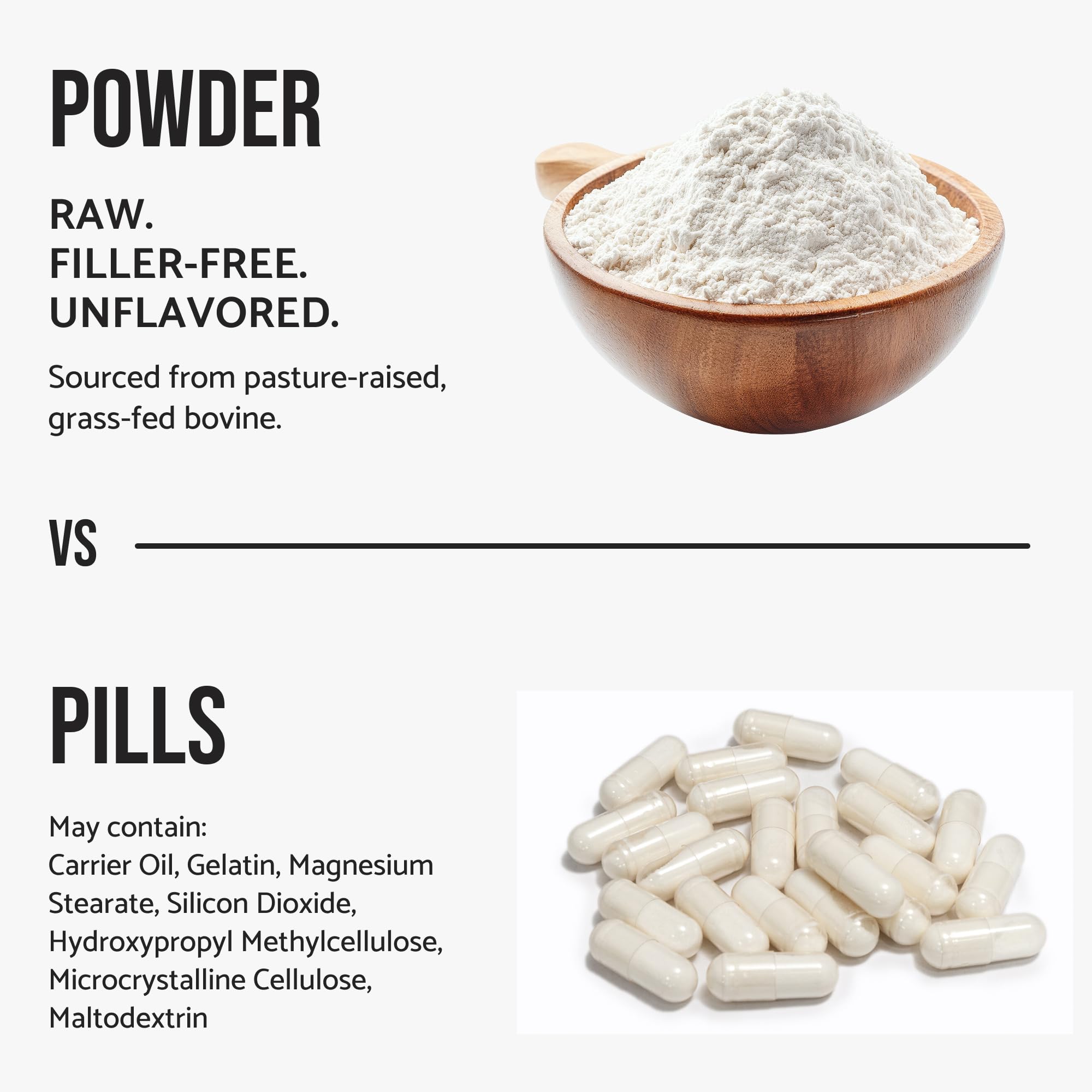 Bovine Collagen Peptides Powder Hydrolyzed Type I & III Protein, Grass-Fed Pasture-Raised Source, Unflavored Collagen Supplement Paleo-Friendly For Active Lifestyles & Wellness Non-GMO,1.16 lb (525g) — Amazon image 6