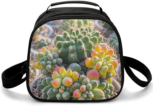 Insulated Lunch Bag for Men Women Reusable Lunchbox Cute Succulent Cactus Lunch Box Leakproof Cooler Bags for Work Picnic
