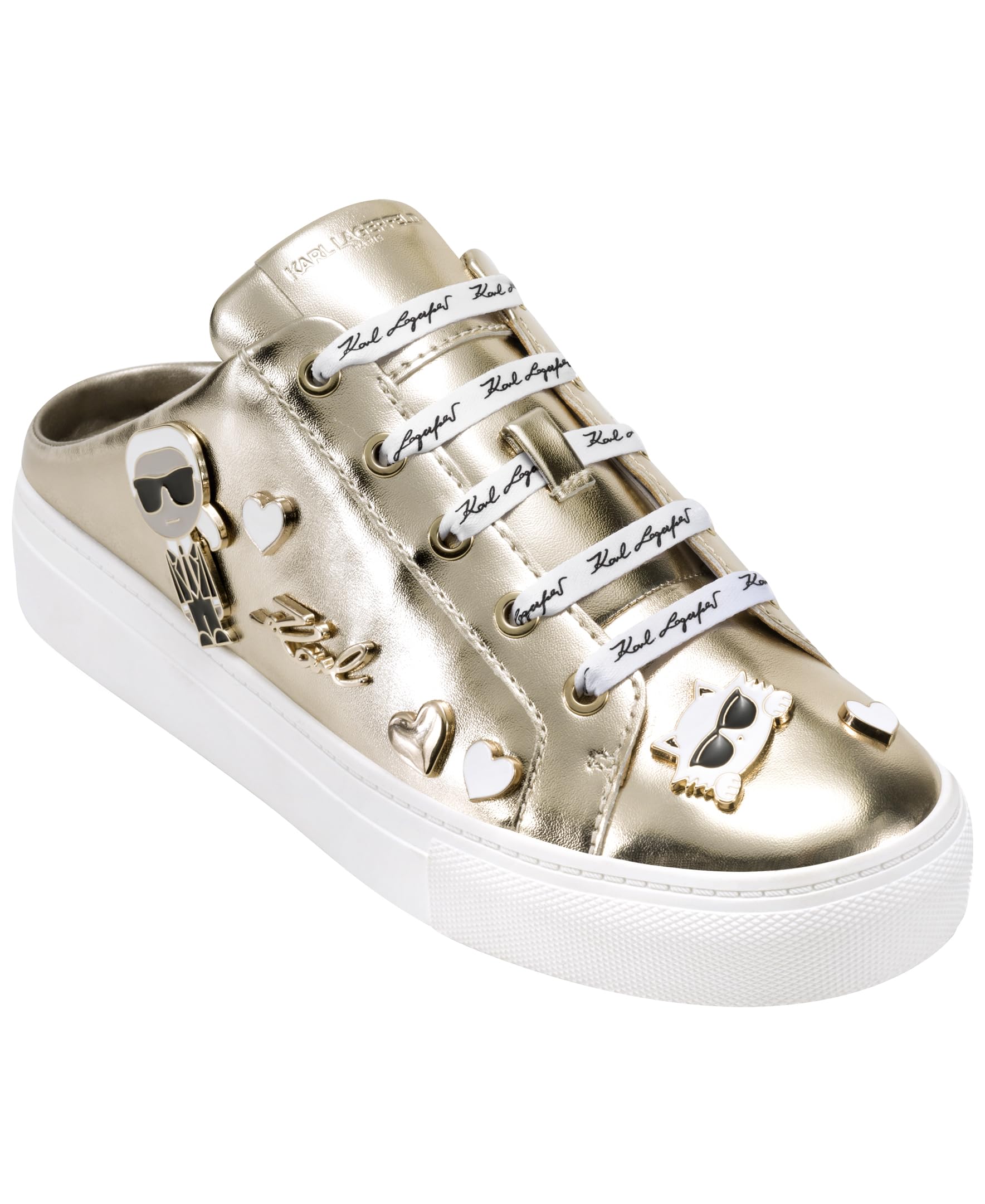 Karl Lagerfeld Womens Cambria Slip on Sneaker Mule with Pins