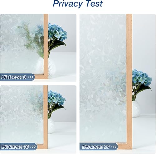 Miniatura 6 de DOWELL Película unidireccional para ventana, privacidad diurna, película de tintado estático para el hogar, calcomanías decorativas para vitrales