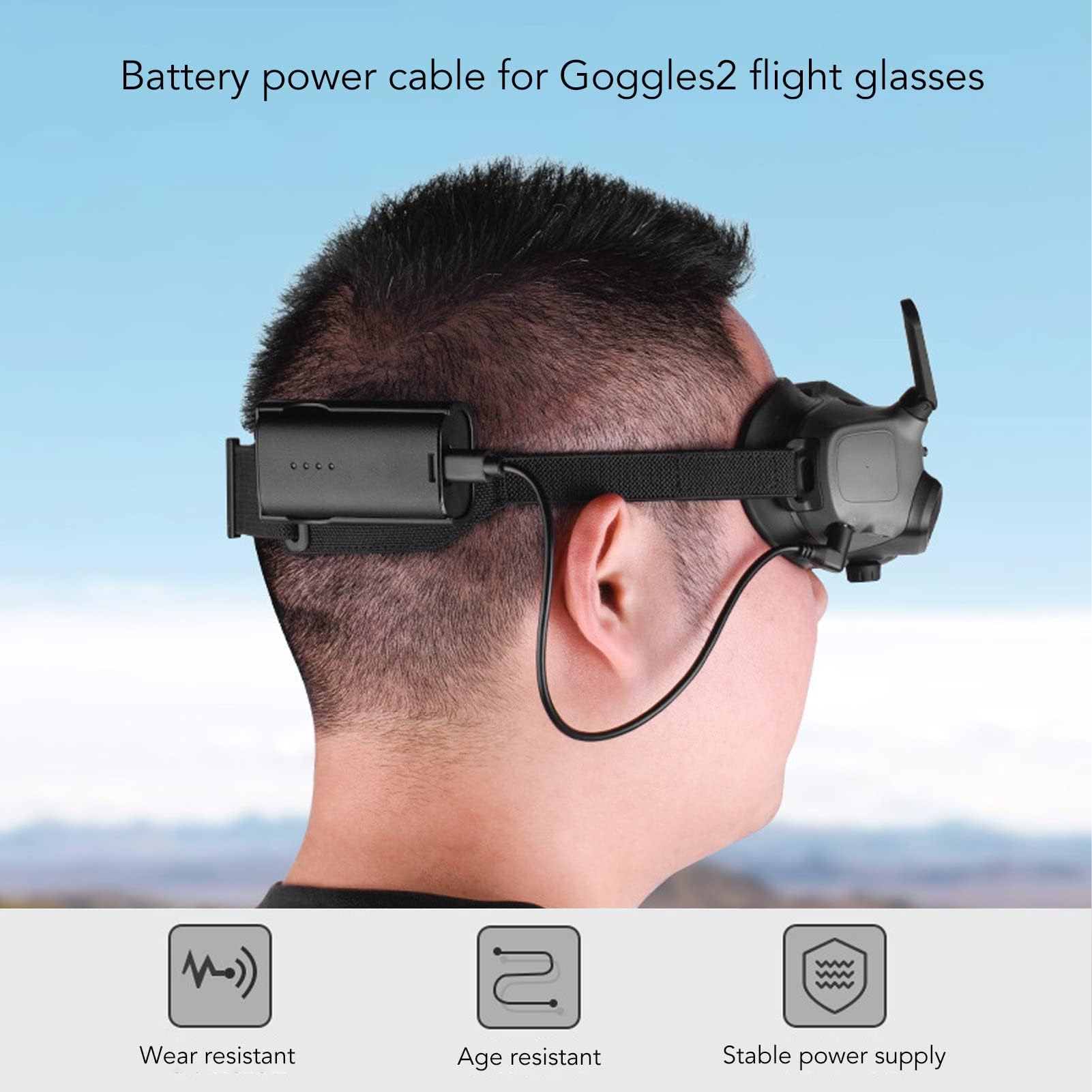 VGEBY Zasilacz Kabel Ładujący, Przenośny Zasilacz Kabel Ładujący z Zestawem Montażowym do Avata Goggles 2 Okulary