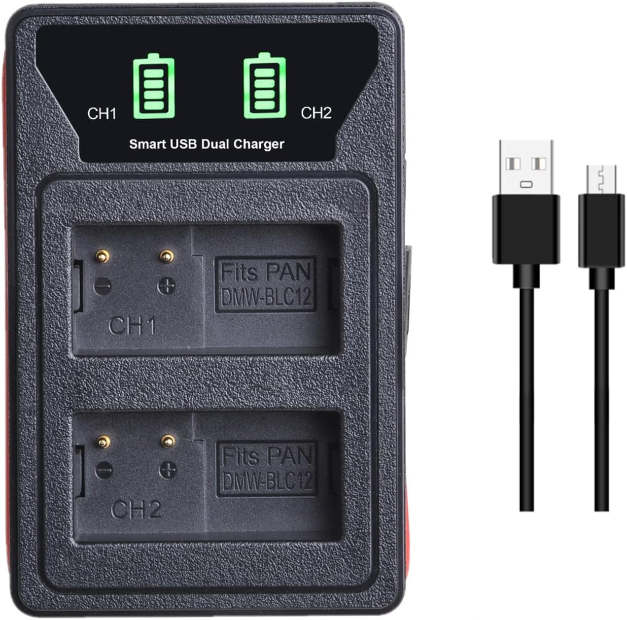 PowerTrust DMWBLC12 Battery Charger for Panasonic Lumix FZ1000 II, DC