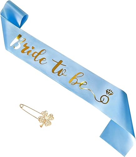 Miniatura 1 de Decoraciones de despedida de soltera, banda de novia para despedida de soltera, decoración de despedida de soltera, banda azul + oro rosa, regalos