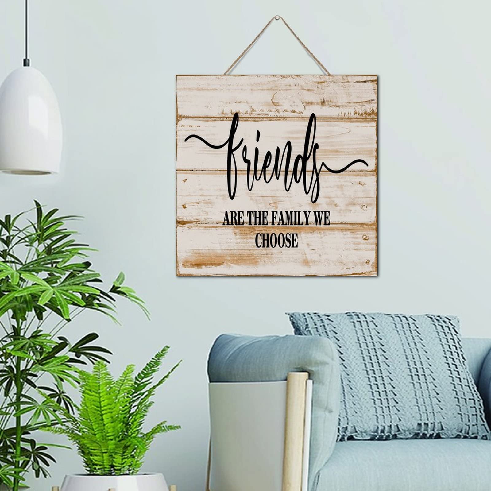 Plaque bois murale Friends Are The Family We Choose cadeau idéal