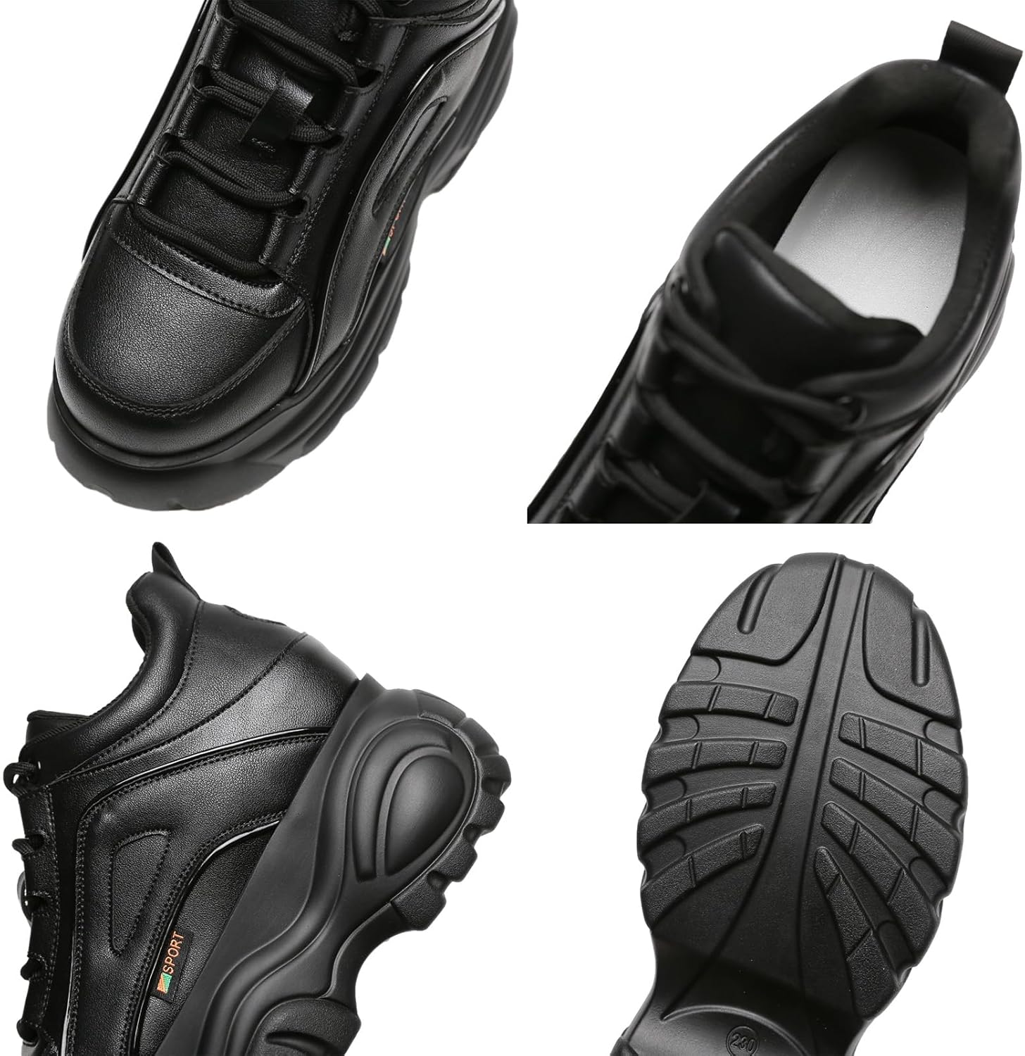 Women's High Platform Chunky Sneakers Lace-up Casual Dad Shoes - Image 3