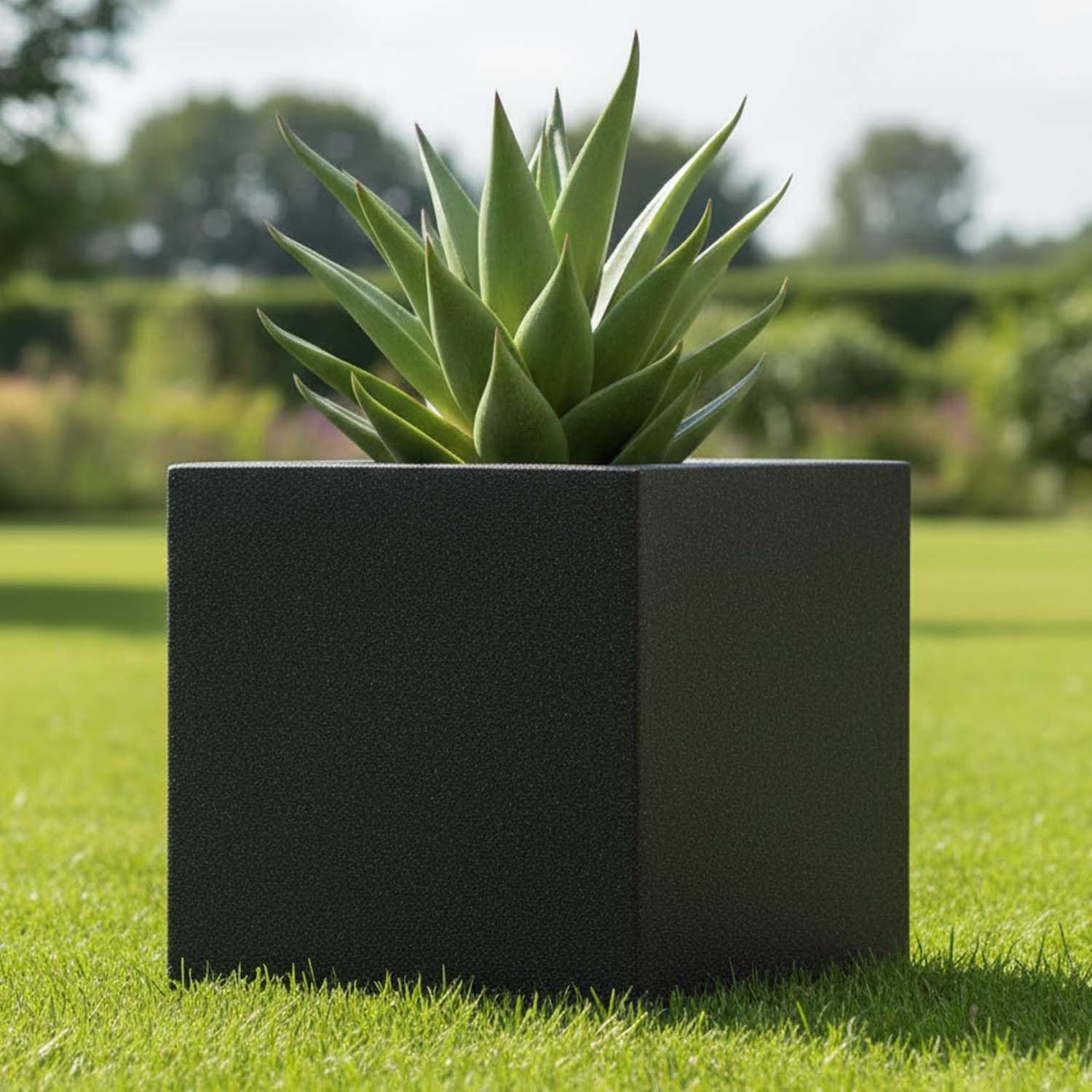 Go Hooked 12 Inch Cube Planter - Durable Outdoor Flower Pot -11