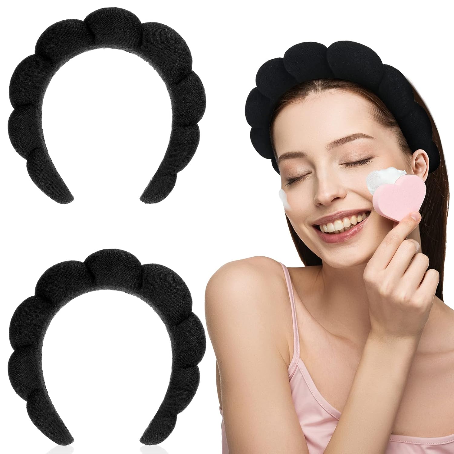 3 Pieces Sponge Spa Headband Makeup Headband for Washing