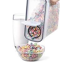 Vista 6 de Juego de recipientes para cereales – 3 piezas herméticas grandes para cereales secos (135.2 onzas), dispensador sin BPA, recipientes de plástico
