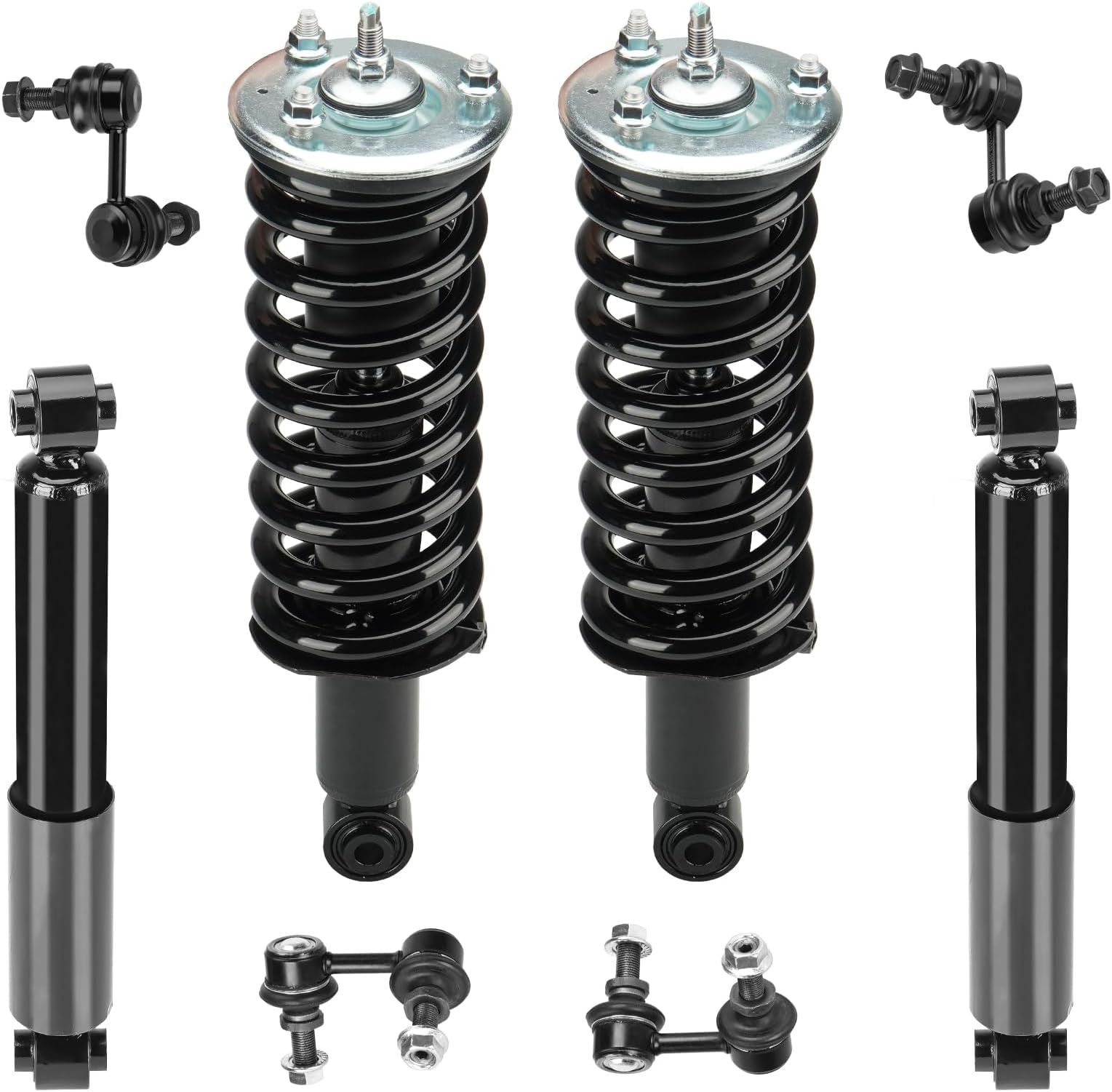 Front Strut Assembly & Sway Bar Links for 2005-2012 Nissan Pathfinder, Rear Shock Absorbers Replace 171103 4345056 8PCS