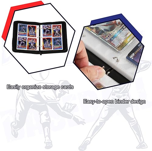 Miniatura 4 de Carpeta de tarjetas de béisbol, tarjetas comerciales deportivas 2024-2025 con soporte para álbum, 400 bolsillos, protectores de almacenamiento para