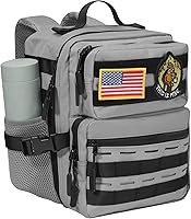 Vista 10 de Mini mochila táctica de 9L para hombres y mujeres, mochila táctica militar pequeña para deportes, gimnasio, senderismo, viajes, camping, Verde Verde