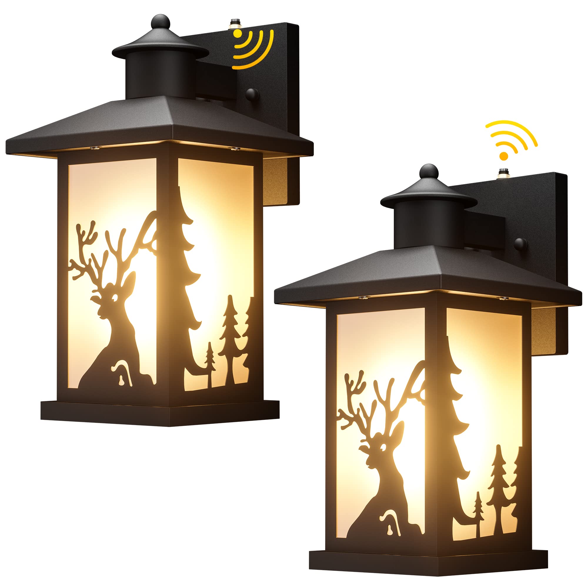 JAYNLT Outdoor Wall Lantern, Dusk to Dawn Outdoor Wall Sconce, Porch Lights Waterproof with Toughened Frosted Glass Shade and E26 Socket for House, Garage, Patio,Front Doorï¼ˆ2PACKï¼‰