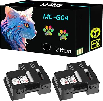 High Yield MC-G04 Ink Waste Container Compatible for Canon G1230 G2270 G3270 Printer, Print Clearly 2-Pack Black