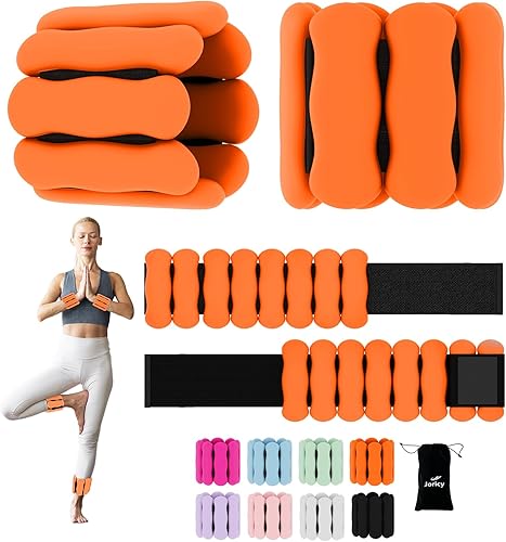 Miniatura 9 de Pesas de muñeca y tobillo para mujeres y hombres, pesas de muñeca de 1 libra x 2 2 libras x 2 libras x 2 pesas ponderadas de pilates para