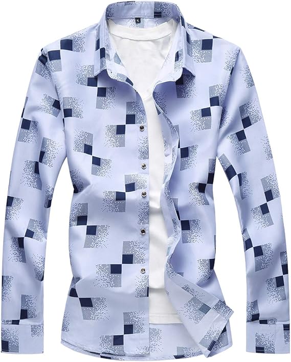 Amazon Yunclos 長袖 ワイシャツ アロハシャツ メンズ デザイン Yシャツ 柄 カジュアル スリム Uvカット お洒落 プリント シャツ 通販