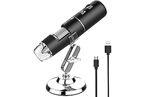 50X-1000X Portable HD Microscope with 8 LED Lights