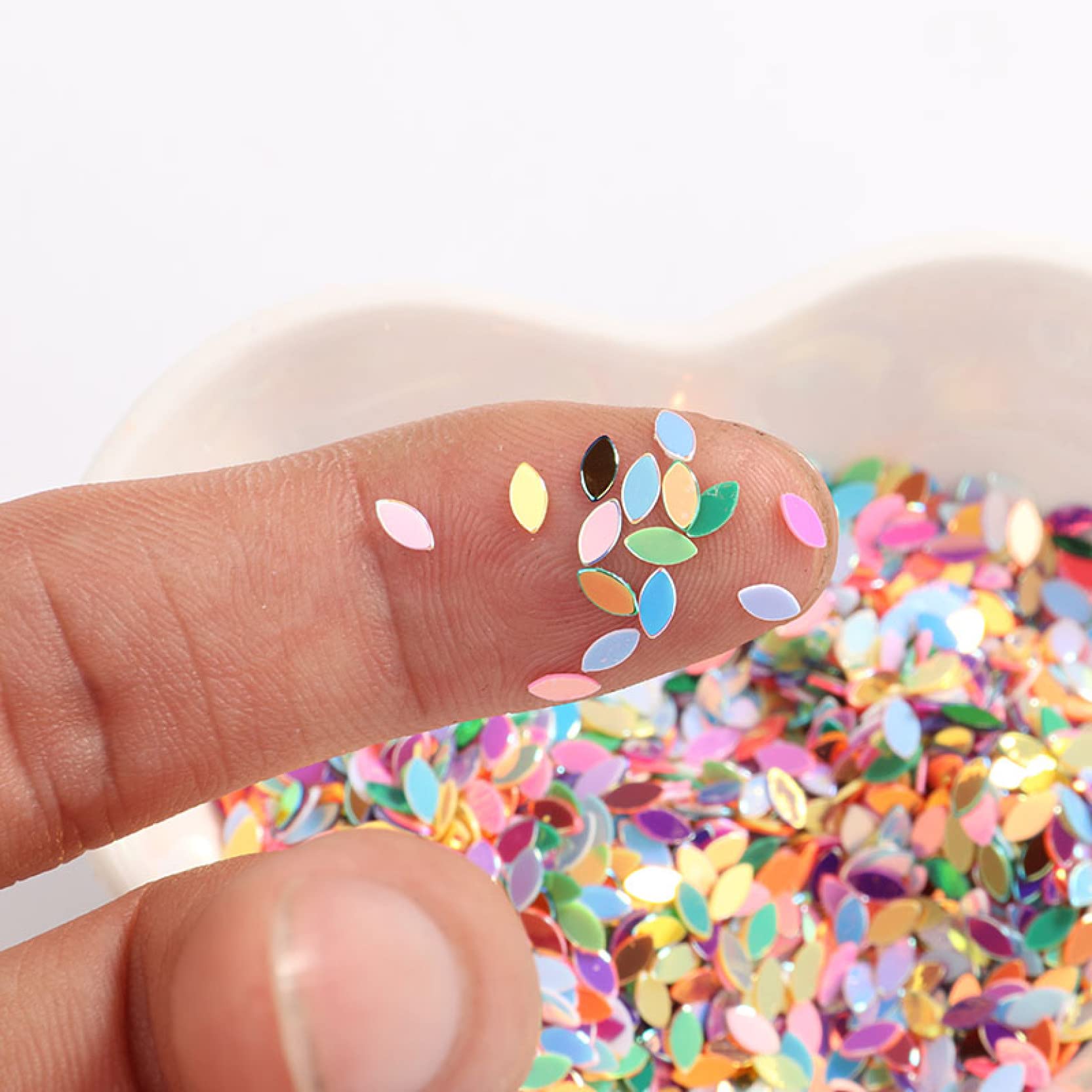 Lose Pailletten, Pailletten, 500 g/Packung, ultradünne mondförmige Pailletten for Nagelkunst, PET, bunte Pailletten, Pailletten, Hochzeit, Basteln, Dekoration, Konfetti