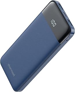 Portable Charger, USB C Power Bank, 3A Fast Charging 10000mAh LED Display Battery Pack, Charmast Slim Portable Phone Battery Charger for iPhone 13/12/11/8 Samsung S21 S20 Google LG OnePlus iPad-Blue