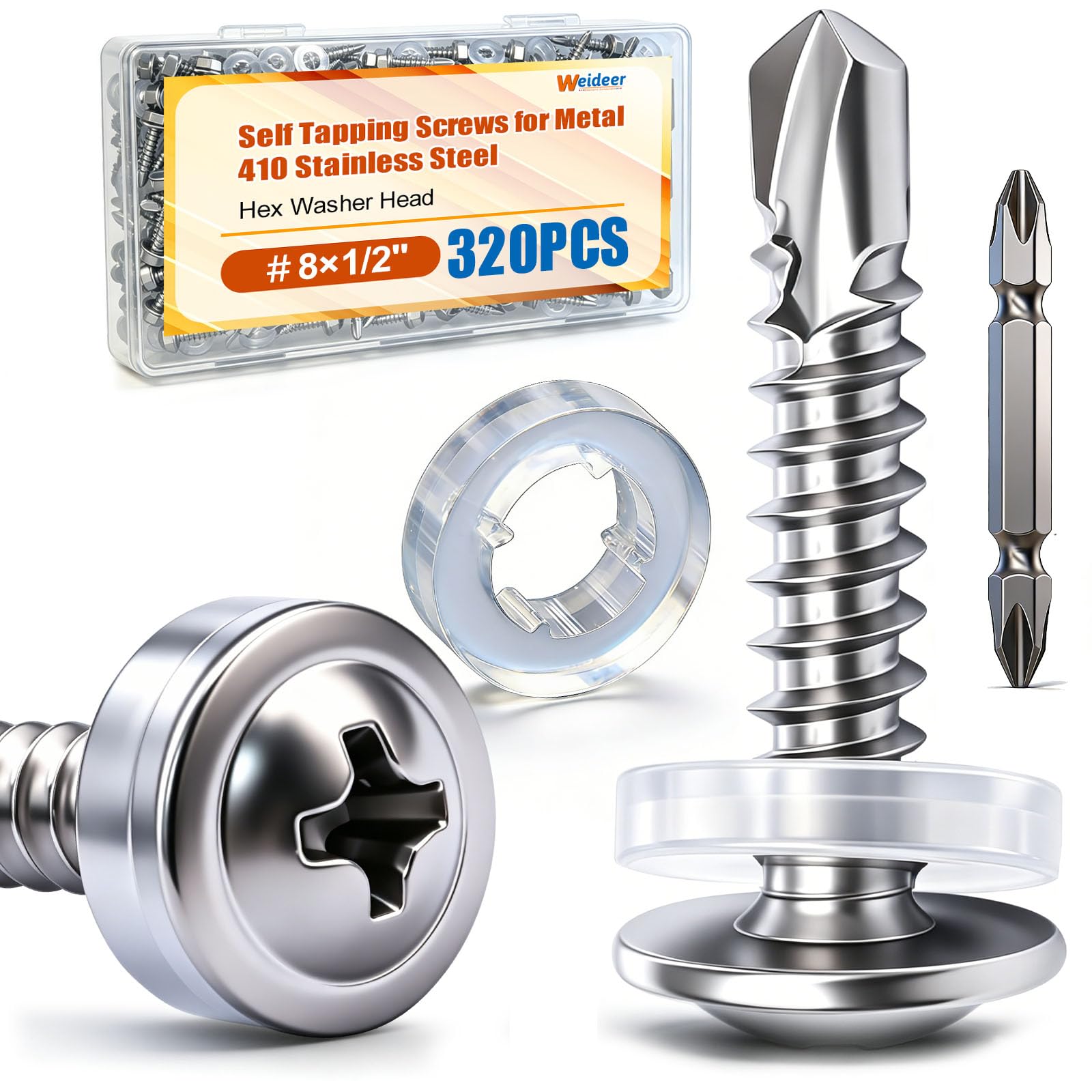 Self-Tapping Stainless Steel Screws - 250 Pack -7