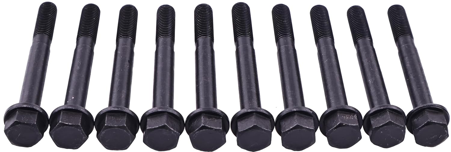 10PCS Cylinder Head Bolts 119515-01200 YM119515-01200 Compatible with Yanmar Engine 2YM15 2TNV70 2TNV70-APK 2TNV70-ASG 2TNV70- HG82BT 2TNV70-KAP 2TNV70-KAR 3YM20 3TNV70 3TNM72